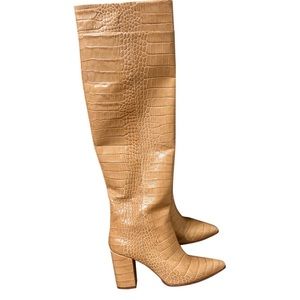 PARIS TEXAS MOC CROCO BEIGE BOOTS 9.5US